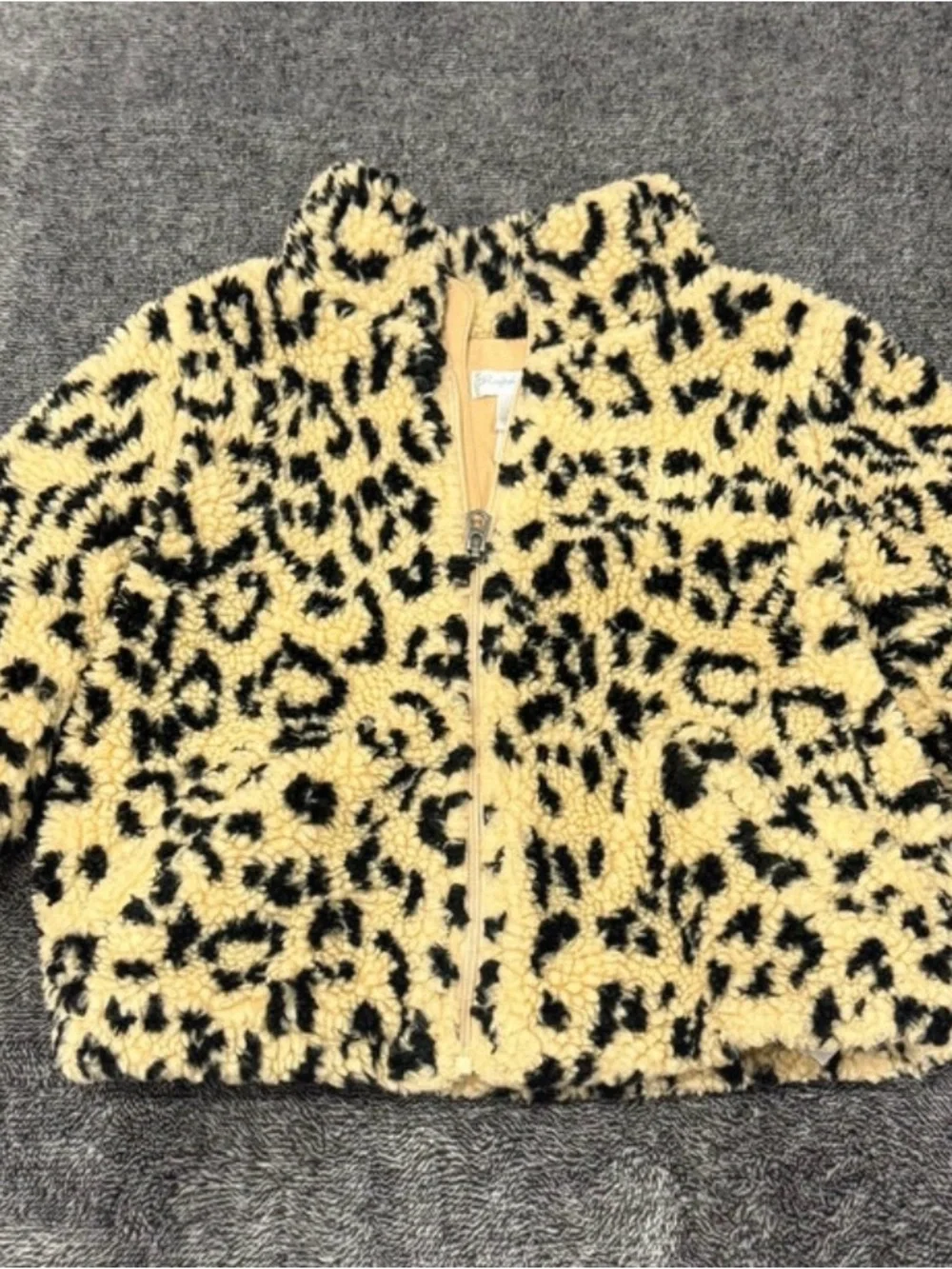 Ralph Lauren Baby Girls 24M Leopard Sherpa Fleece Full Zip Jacket Coat
